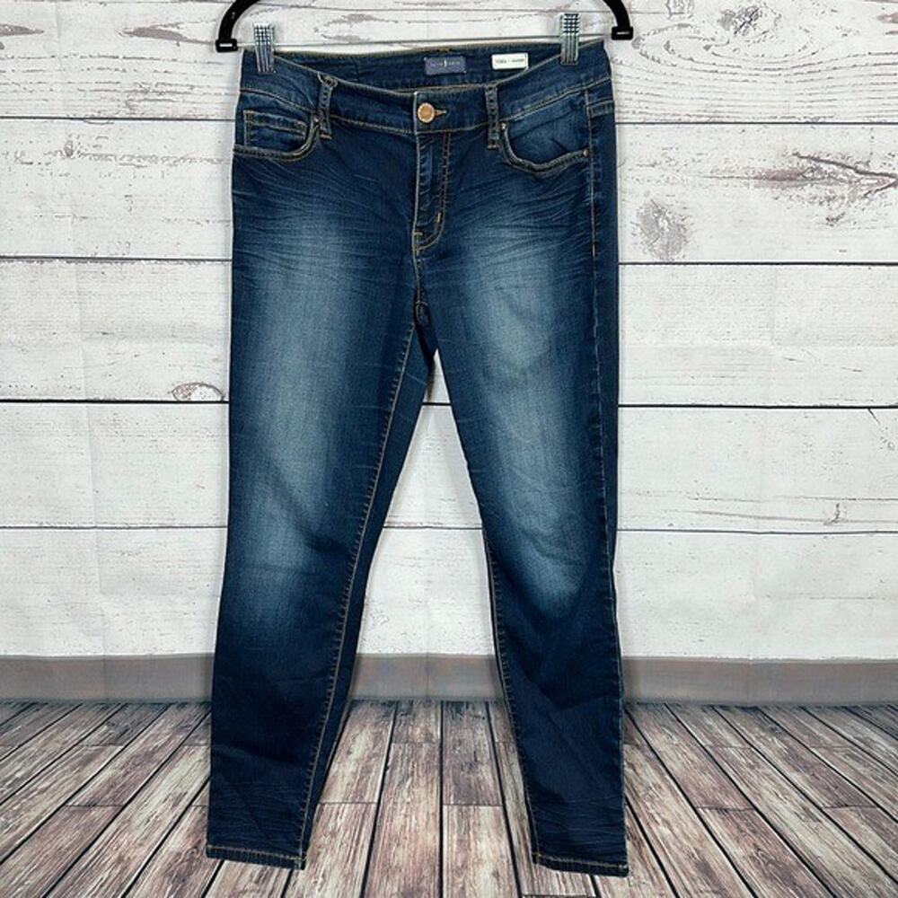 Jacob Davis Jeans Womens Uma Ankle Skinny Dark Wash‎ Midrise Stretch Flaw